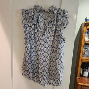 NIC+ZOE lilipad blues cami tank shirt small